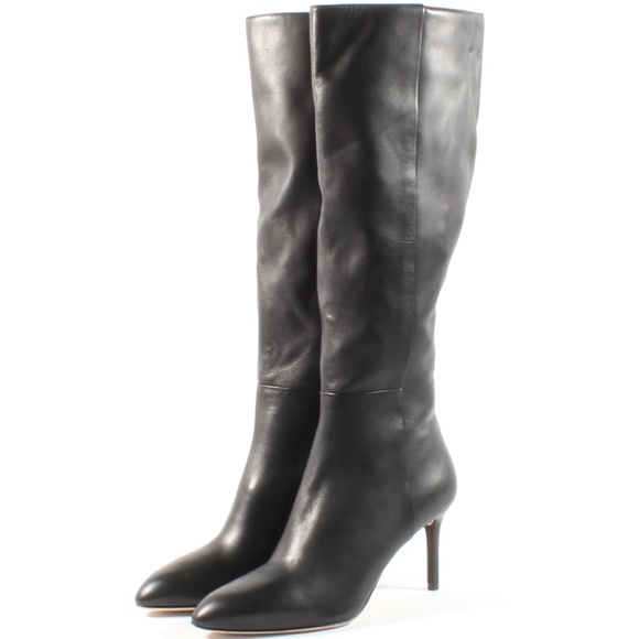 Via Spiga Shoes - Via Spiga Cassie Tall Leather Stiletto Boots Black